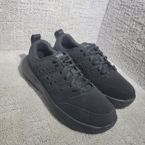Crocs On the Clock Women's Size 9 Triple Black Slip Resistant Work Shoes 209476 - Picture 11 of 12